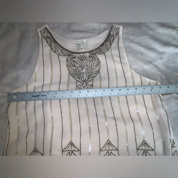 Forever Twenty-one embellished tank top Large Downton Abbey Vibe! - Picture 11 of 12